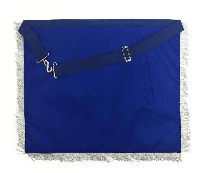 Navy Blue Apron Master Mason Square G & Pillars Freemasons Silver Fringe - Image 3