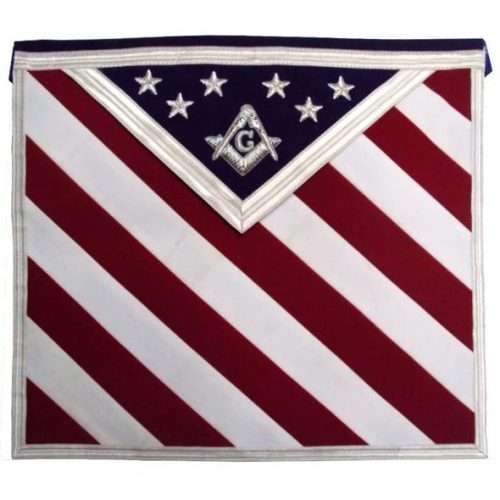 Master Mason Blue Lodge Apron - White, Red & Blue